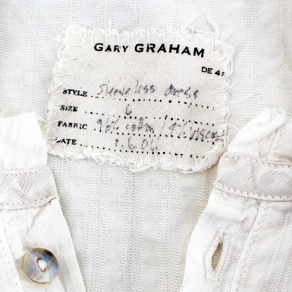 Gary Graham Sleeveless Dress 2006 Button Up Midi Pleated Vintage Cut High Neck S - Picture 12 of 16